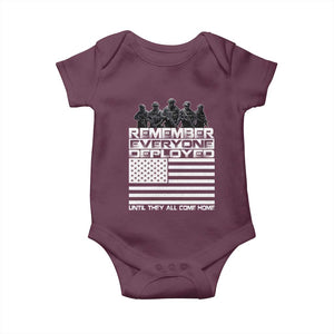 R.E.D Friday Baby Onesie Remember Everyone Deployed Military US Flag TS10 Maroon Print Your Wear