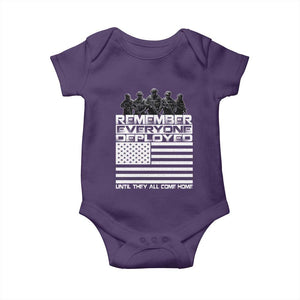 R.E.D Friday Baby Onesie Remember Everyone Deployed Military US Flag TS10 Purple Print Your Wear