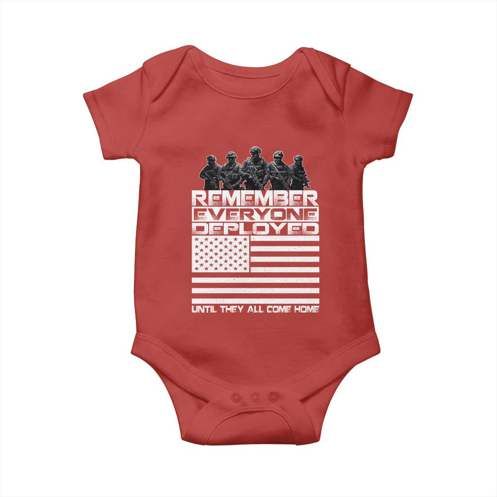 R.E.D Friday Baby Onesie Remember Everyone Deployed Military US Flag TS10 Red Print Your Wear