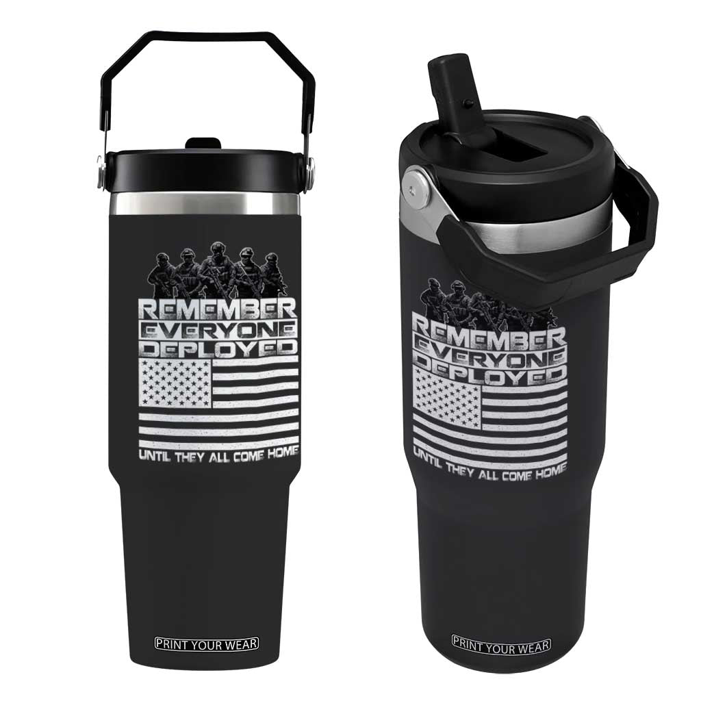 R.E.D Friday Flip Straw Tumbler Remember Everyone Deployed Military US Flag TS10 One Size: 30 oz Black Print Your Wear