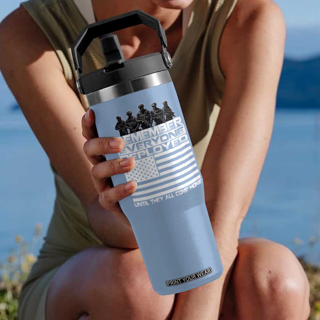 R.E.D Friday Flip Straw Tumbler Remember Everyone Deployed Military US Flag TS10 One Size: 30 oz Light Blue Print Your Wear