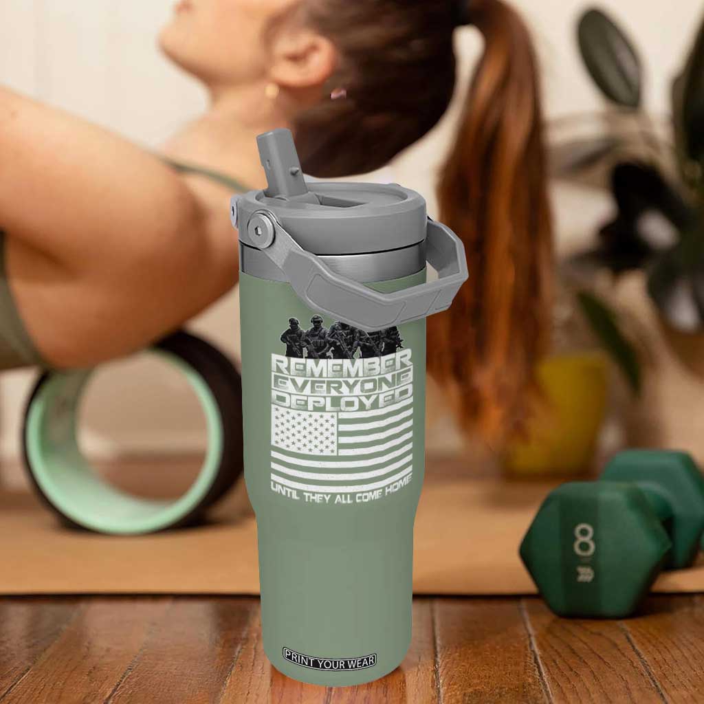 R.E.D Friday Flip Straw Tumbler Remember Everyone Deployed Military US Flag TS10 One Size: 30 oz Moss Green Print Your Wear