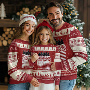 R.E.D Friday Ugly Christmas Sweater Remember Everyone Deployed Military US Flag - Print Your Wear
