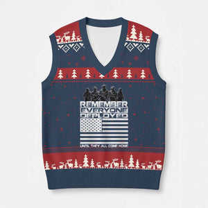 R.E.D Friday V-Neck Knit Sweater Vest Remember Everyone Deployed Military US Flag TS10 Navy Red Print Your Wear