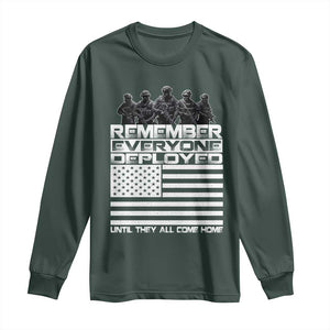 R.E.D Friday Long Sleeve Shirt Remember Everyone Deployed Military US Flag TS10 Dark Forest Green Print Your Wear