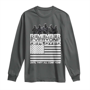 R.E.D Friday Long Sleeve Shirt Remember Everyone Deployed Military US Flag TS10 Dark Heather Print Your Wear
