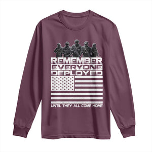 R.E.D Friday Long Sleeve Shirt Remember Everyone Deployed Military US Flag TS10 Maroon Print Your Wear