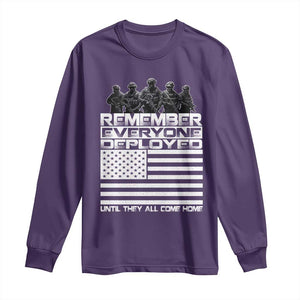R.E.D Friday Long Sleeve Shirt Remember Everyone Deployed Military US Flag TS10 Purple Print Your Wear