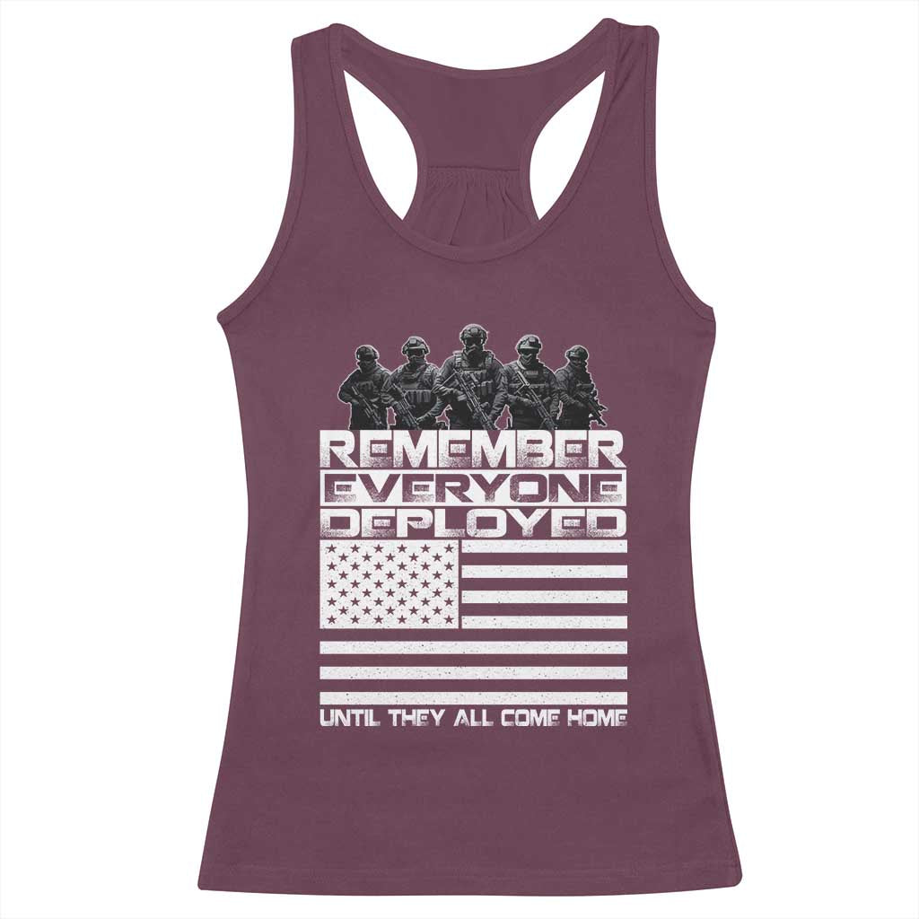 R.E.D Friday Racerback Tank Top Remember Everyone Deployed Military US Flag TS10 Maroon Print Your Wear