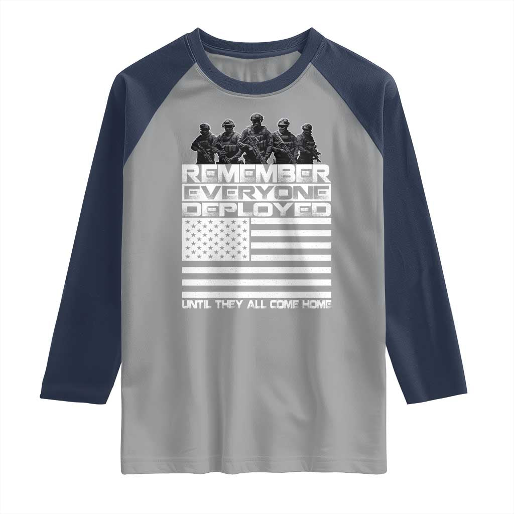 R.E.D Friday Raglan Shirt Remember Everyone Deployed Military US Flag TS10 Sport Gray Navy Print Your Wear