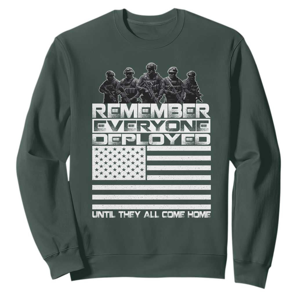 R.E.D Friday Sweatshirt Remember Everyone Deployed Military US Flag TS10 Dark Forest Green Print Your Wear