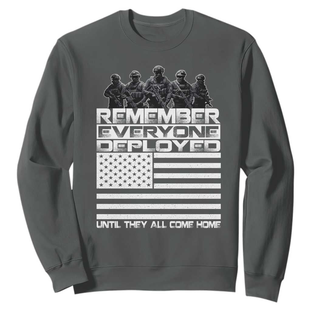 R.E.D Friday Sweatshirt Remember Everyone Deployed Military US Flag TS10 Dark Heather Print Your Wear