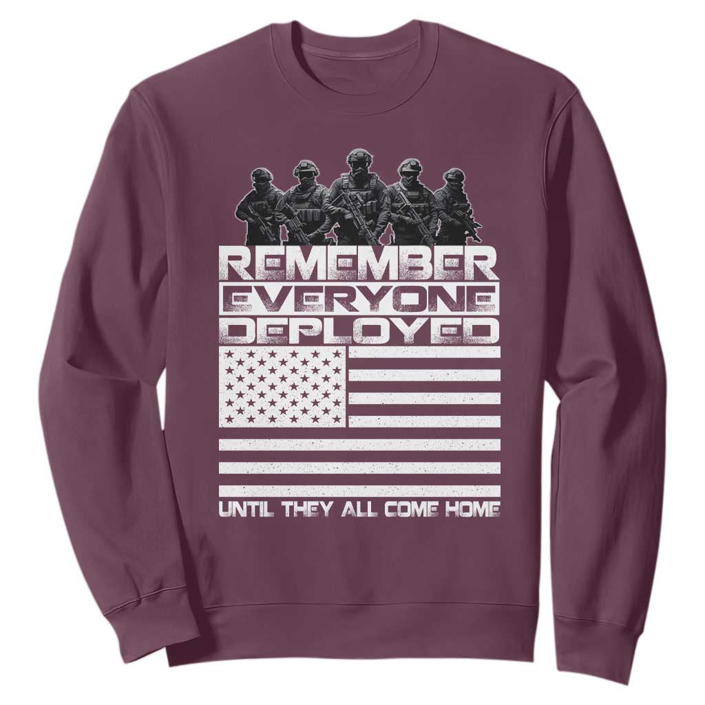R.E.D Friday Sweatshirt Remember Everyone Deployed Military US Flag TS10 Maroon Print Your Wear