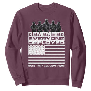 R.E.D Friday Sweatshirt Remember Everyone Deployed Military US Flag TS10 Maroon Print Your Wear