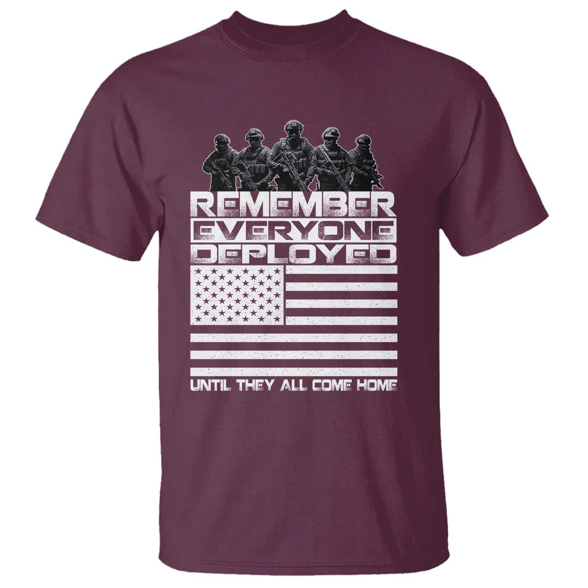 R.E.D Friday T Shirt Remember Everyone Deployed Military US Flag TS10 Maroon Print Your Wear