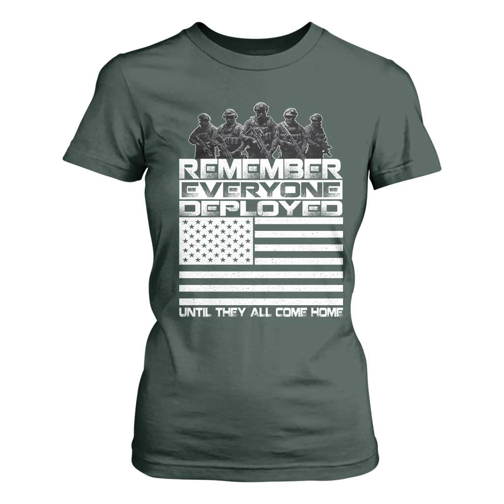 R.E.D Friday T Shirt For Women Remember Everyone Deployed Military US Flag TS10 Dark Forest Green Print Your Wear