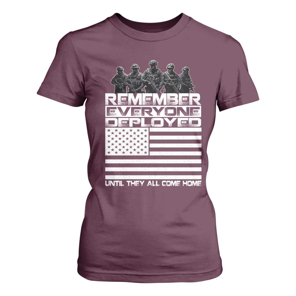 R.E.D Friday T Shirt For Women Remember Everyone Deployed Military US Flag TS10 Maroon Print Your Wear