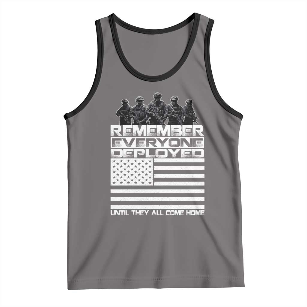 R.E.D Friday Tank Top Remember Everyone Deployed Military US Flag TS10 Deep Heather Black Print Your Wear