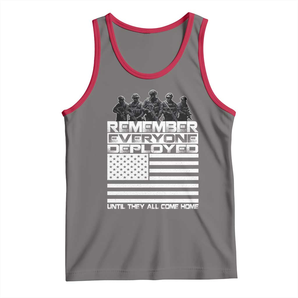 R.E.D Friday Tank Top Remember Everyone Deployed Military US Flag TS10 Deep Heather Red Print Your Wear