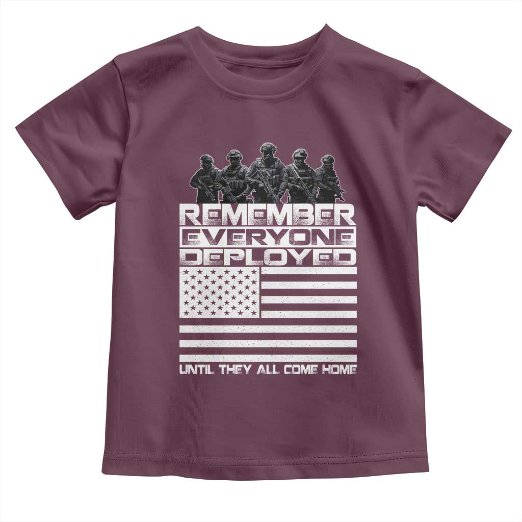 R.E.D Friday Toddler T Shirt Remember Everyone Deployed Military US Flag TS10 Maroon Print Your Wear