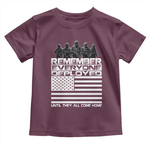 R.E.D Friday Toddler T Shirt Remember Everyone Deployed Military US Flag TS10 Maroon Print Your Wear