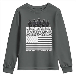 R.E.D Friday Youth Sweatshirt Remember Everyone Deployed Military US Flag TS10 Dark Heather Print Your Wear