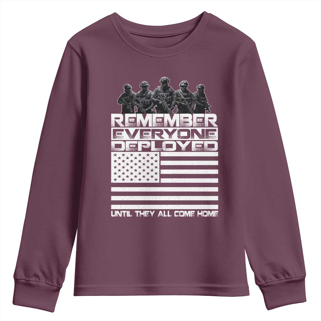 R.E.D Friday Youth Sweatshirt Remember Everyone Deployed Military US Flag TS10 Maroon Print Your Wear