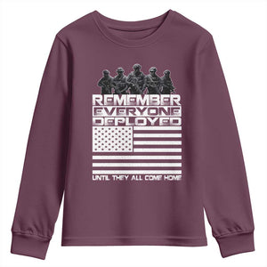 R.E.D Friday Youth Sweatshirt Remember Everyone Deployed Military US Flag TS10 Maroon Print Your Wear