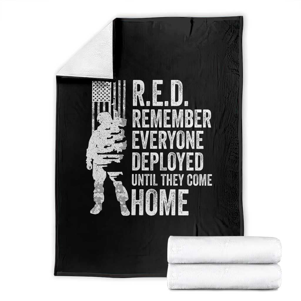 R.E.D Friday Throw Blanket Remember Everyone Deployed American Flag Military Supportive TS10 Black Print Your Wear
