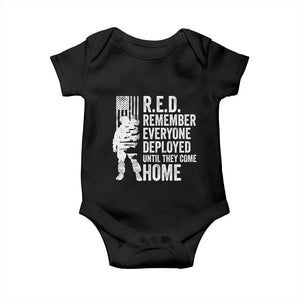 R.E.D Friday Baby Onesie Remember Everyone Deployed American Flag Military Supportive TS10 Black Print Your Wear