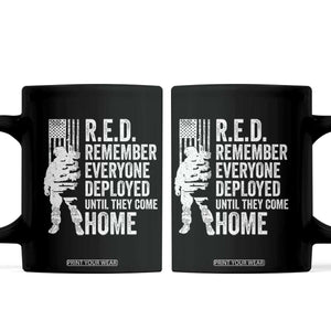 R.E.D Friday Coffee Mug Remember Everyone Deployed American Flag Military Supportive TS10 Black Print Your Wear