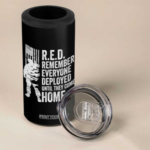 R.E.D Friday 4 in 1 Can Cooler Tumbler Remember Everyone Deployed American Flag Military Supportive TS10 Print Your Wear