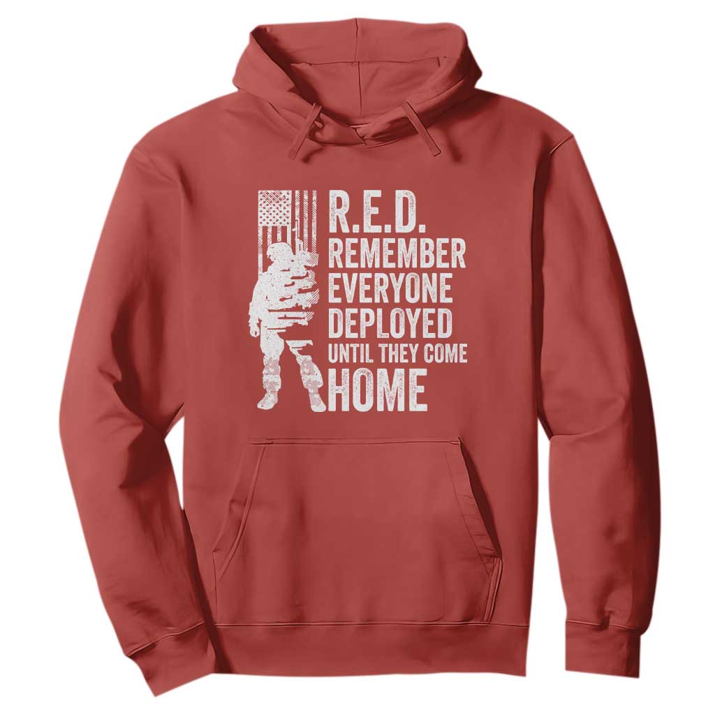 R.E.D Friday Hoodie Remember Everyone Deployed American Flag Military Supportive TS10 Red Print Your Wear