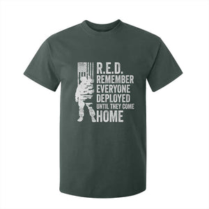 R.E.D Friday T Shirt For Kid Remember Everyone Deployed American Flag Military Supportive TS10 Dark Forest Green Print Your Wear