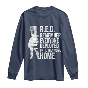 R.E.D Friday Long Sleeve Shirt Remember Everyone Deployed American Flag Military Supportive TS10 Navy Print Your Wear