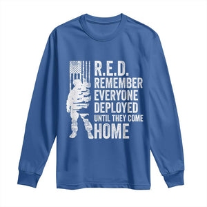 R.E.D Friday Long Sleeve Shirt Remember Everyone Deployed American Flag Military Supportive TS10 Royal Blue Print Your Wear
