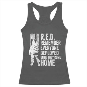 R.E.D Friday Racerback Tank Top Remember Everyone Deployed American Flag Military Supportive TS10 Dark Heather Print Your Wear