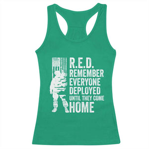 R.E.D Friday Racerback Tank Top Remember Everyone Deployed American Flag Military Supportive TS10 Irish Green Print Your Wear