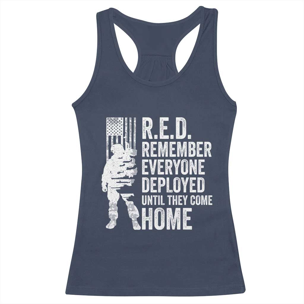 R.E.D Friday Racerback Tank Top Remember Everyone Deployed American Flag Military Supportive TS10 Navy Print Your Wear