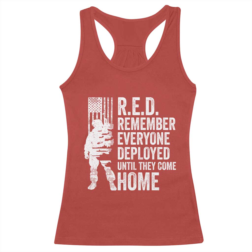 R.E.D Friday Racerback Tank Top Remember Everyone Deployed American Flag Military Supportive TS10 Red Print Your Wear