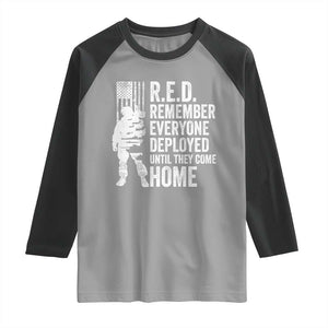 R.E.D Friday Raglan Shirt Remember Everyone Deployed American Flag Military Supportive TS10 Sport Gray Black Print Your Wear