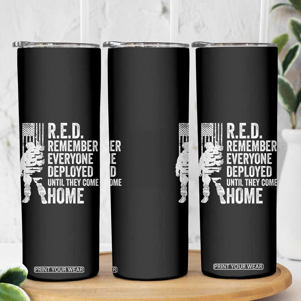 R.E.D Friday Skinny Tumbler Remember Everyone Deployed American Flag Military Supportive TS10 Print Your Wear