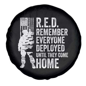 R.E.D Friday Spare Tire Cover Remember Everyone Deployed American Flag Military Supportive TS10 Print Your Wear