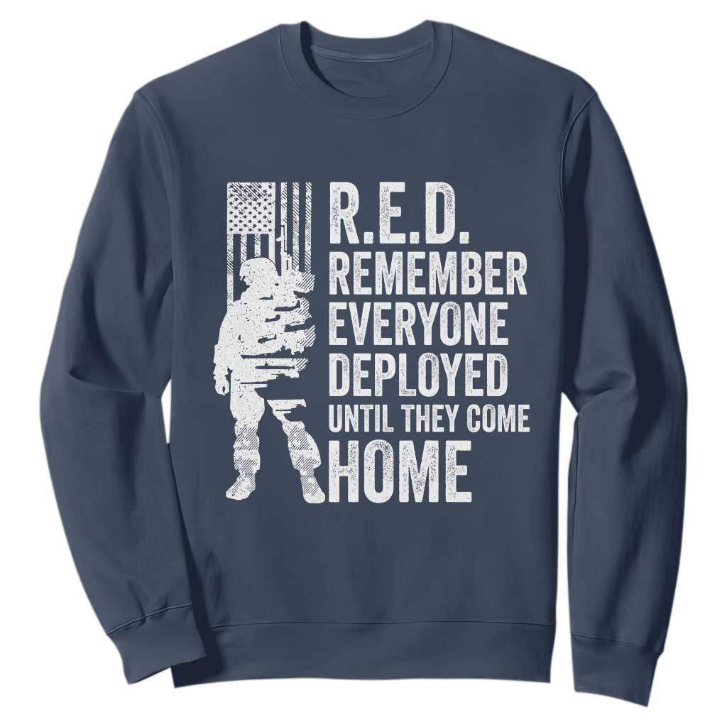 R.E.D Friday Sweatshirt Remember Everyone Deployed American Flag Military Supportive TS10 Navy Print Your Wear