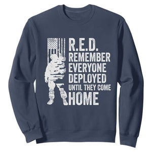 R.E.D Friday Sweatshirt Remember Everyone Deployed American Flag Military Supportive TS10 Navy Print Your Wear