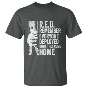 R.E.D Friday T Shirt Remember Everyone Deployed American Flag Military Supportive TS10 Dark Heather Print Your Wear