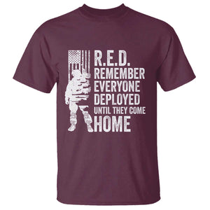 R.E.D Friday T Shirt Remember Everyone Deployed American Flag Military Supportive TS10 Maroon Print Your Wear