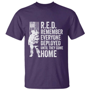 R.E.D Friday T Shirt Remember Everyone Deployed American Flag Military Supportive TS10 Purple Print Your Wear