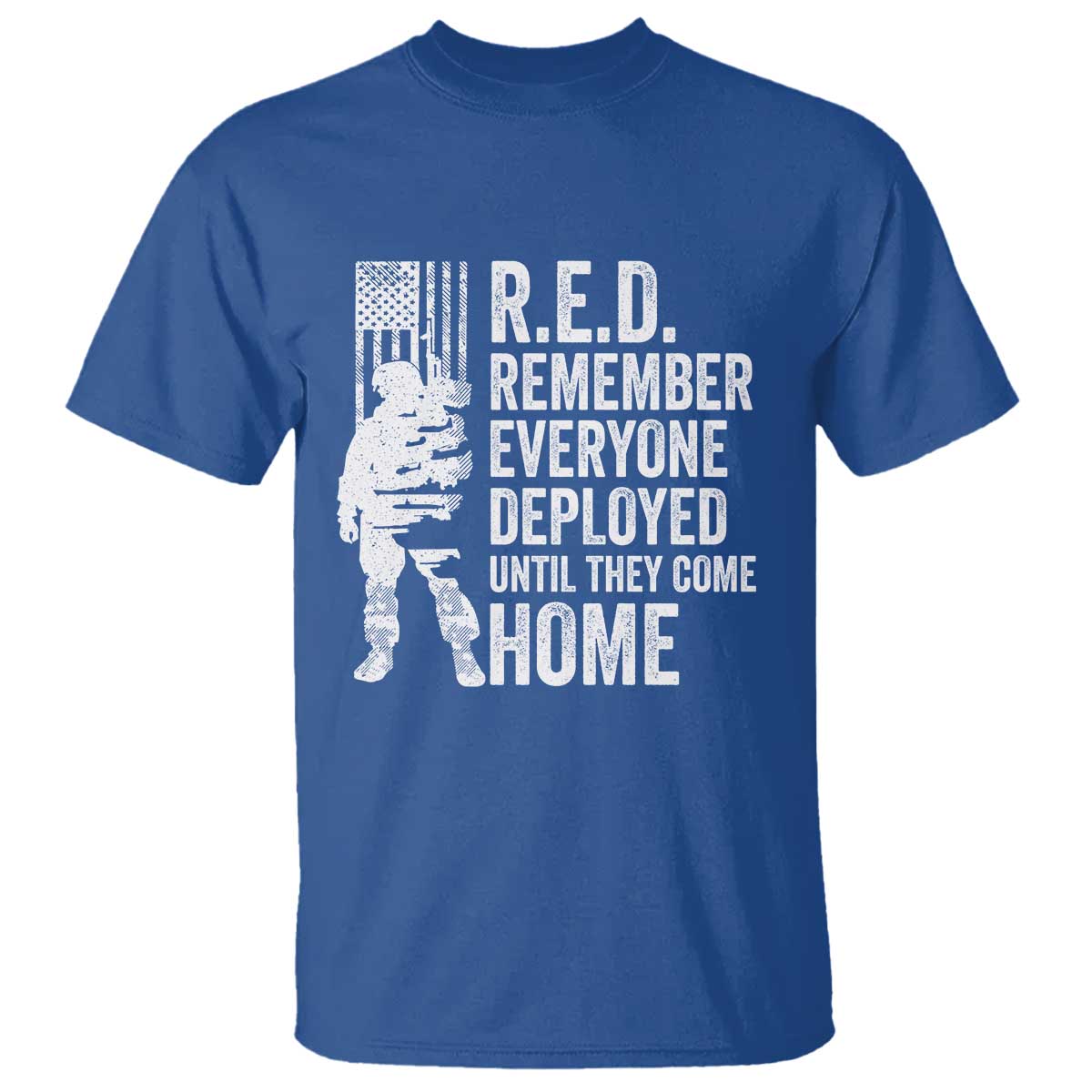 R.E.D Friday T Shirt Remember Everyone Deployed American Flag Military Supportive TS10 Royal Blue Print Your Wear
