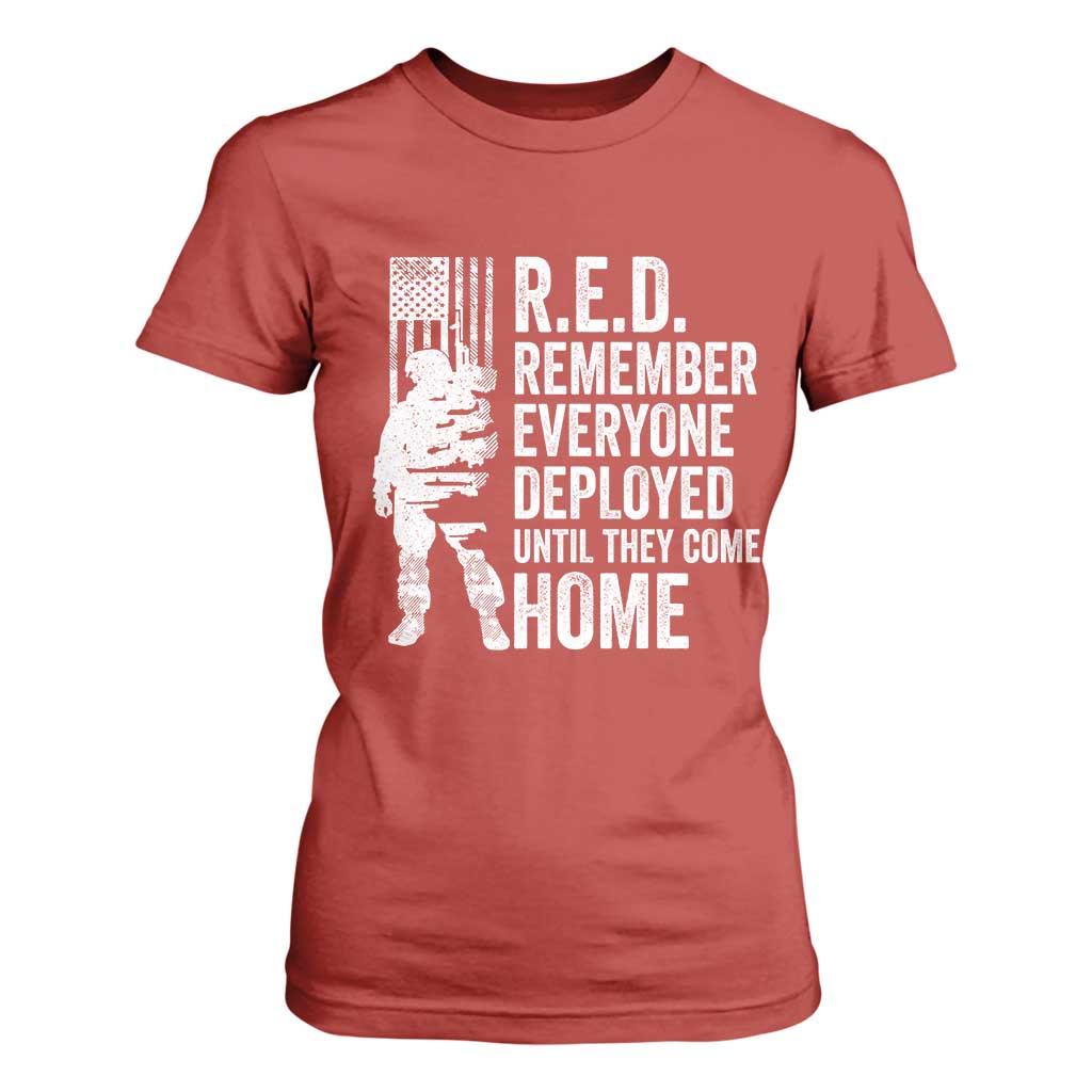 R.E.D Friday T Shirt For Women Remember Everyone Deployed American Flag Military Supportive TS10 Red Print Your Wear